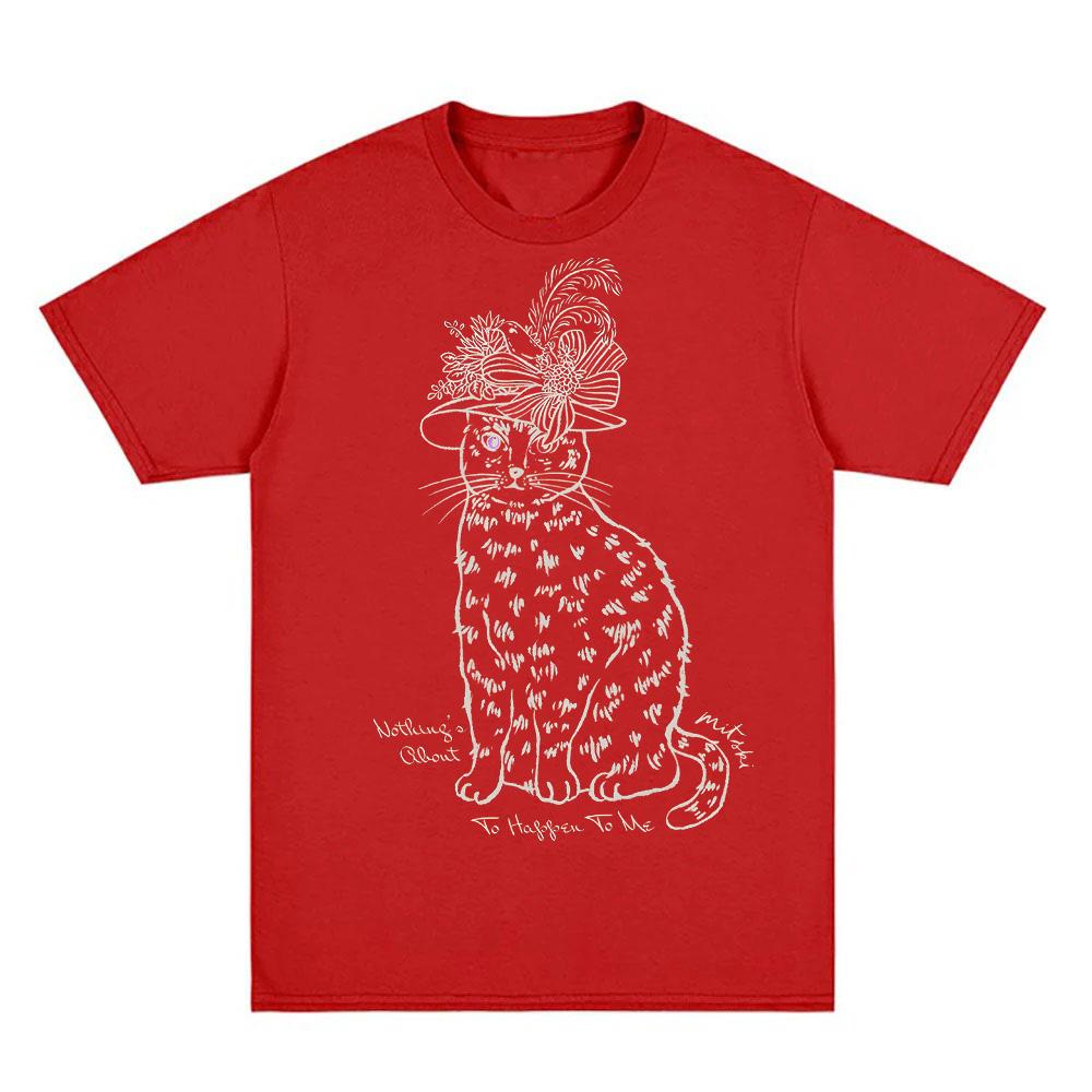 VICTORIAN CAT TEE Summer Mitski Harajuku Oversized Clothes Fashion 100Cotton Oneck Tops Clothes Round Neck Comfortable Tees