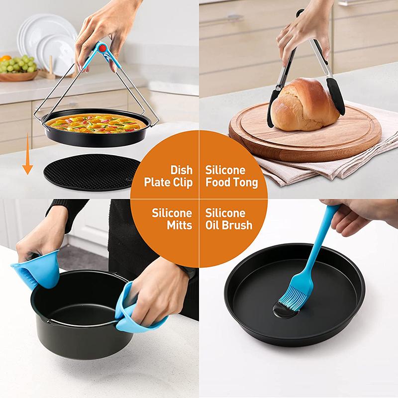 Air Fryer Accessories Durable Air Fryer Pizza Pan and Baking Cake Bucket Set Bread Pastry Baking Tools Kitchen Accessories