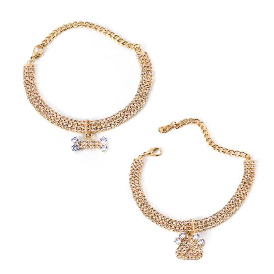 Pet Necklace Exquisite Pendant Fade-Resistant Zircon Shiny Cat Necklace Pet Jewelry Photography