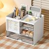 Desktop Organizer Drawer Box with Pen Holder Large Capacity Transparent Visible Sundries Case Makeup Container