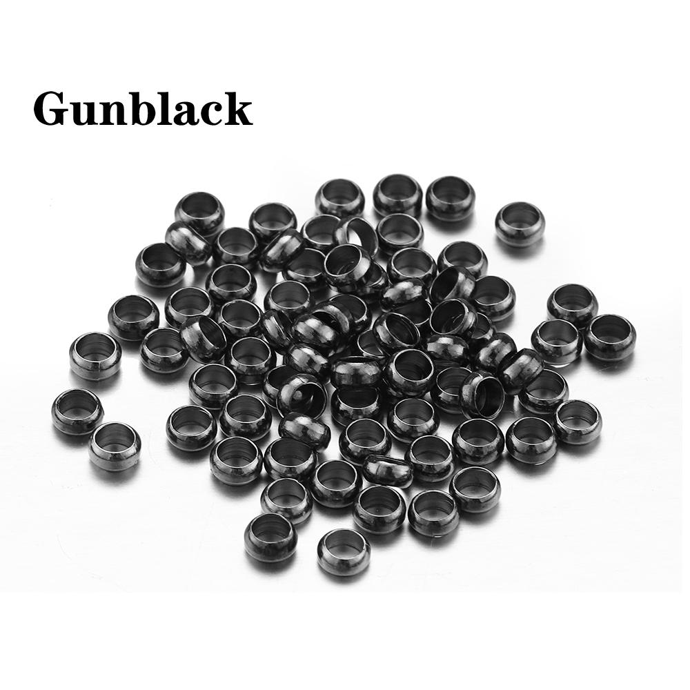 500pcs Gold Silver Color Crimp Beads Copper Ball Stopper Spacer End Beads for Bracelet Necklace DIY Jewelry Making Findings