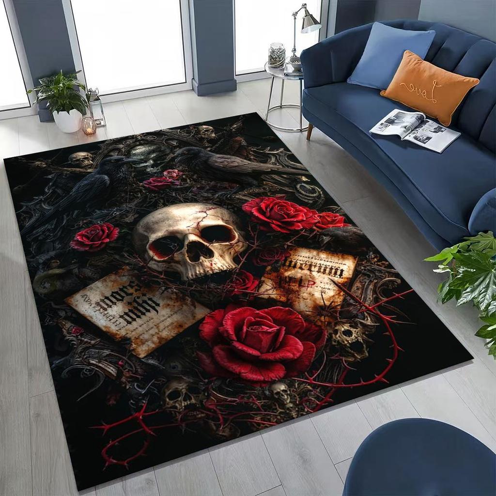 Viking Oding Raven Crow Huginn Muninn Norse Mythology Rug for Bedroom Living Room Sofa Home Doormat Decor,Kid Non-slip Floor Mat