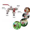 Zinc Zinc Zinc Alloy Double Head Water Faucet 1 Inlet 2 Outlet Dual Outlet Faucet  Washing Machine