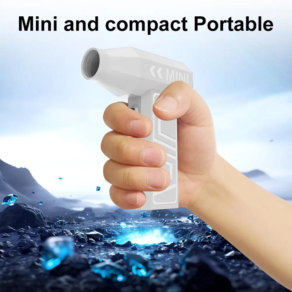 Мини турбовентилятор 130000 об/мин, мощный воздуходув, регулируемая скорость ветра, зарядка Type-C, бесщеточный двигатель, турбовентилятор