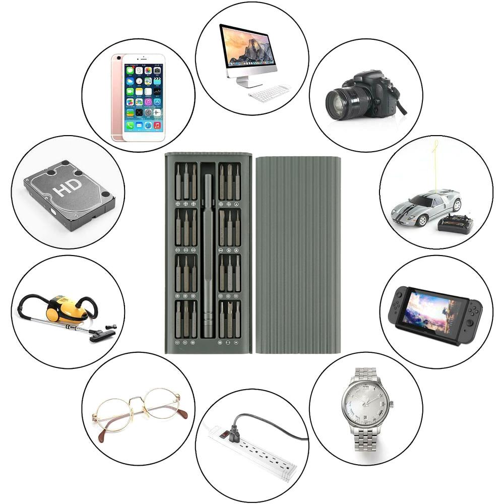 Набор из 25 прецизионных отверток, небольшой набор отверток с футляром, набор магнитных мини-отверток для часов, планшета, ПК, игровой консоли