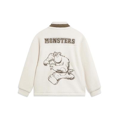 Li Ning X Disney Monsters University цветная флисовая теплая свободная трикотажная куртка с длинным рукавом мужская куртка AFDT655-3