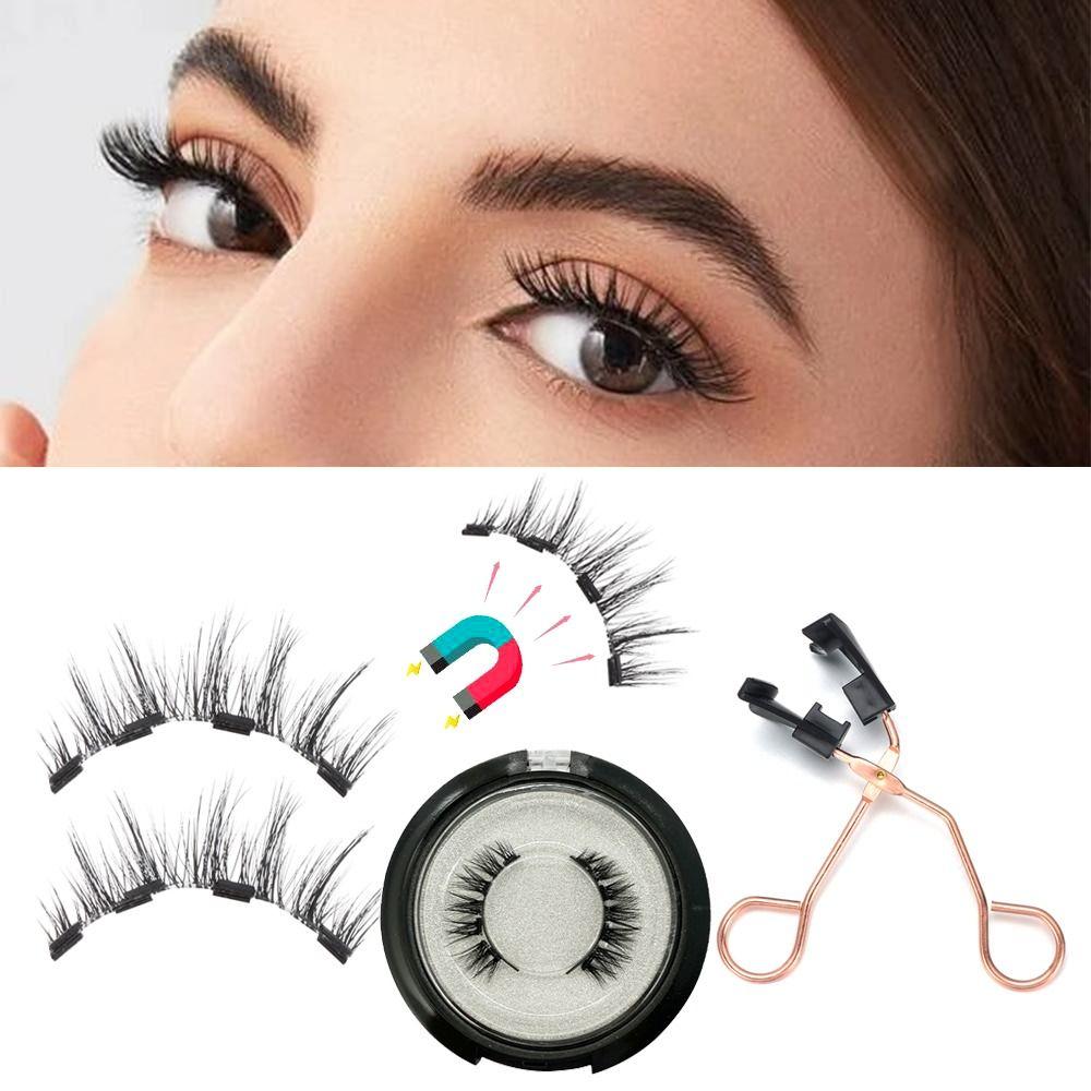 Easy to Wear With Applicator Reusable Eye Makeup Tools 2 Magnets Magnetic Eyelashes