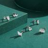 Modian 1 Piece Gold Geometric Shape Stud Earring 925 Silver Sparkling Clear CZ Earrings For Women Collocation Jewelry