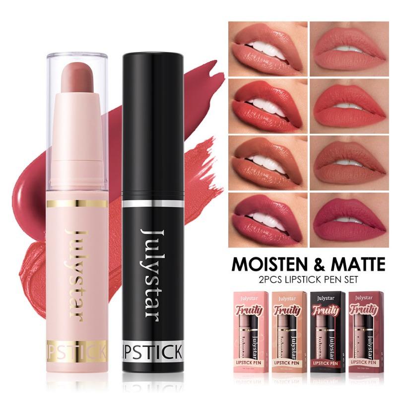 Фруктовый аромат увлажняющий блеск для губ Beauty Gloss Lipstick Стойкая водостойкая матовая помада Top Two