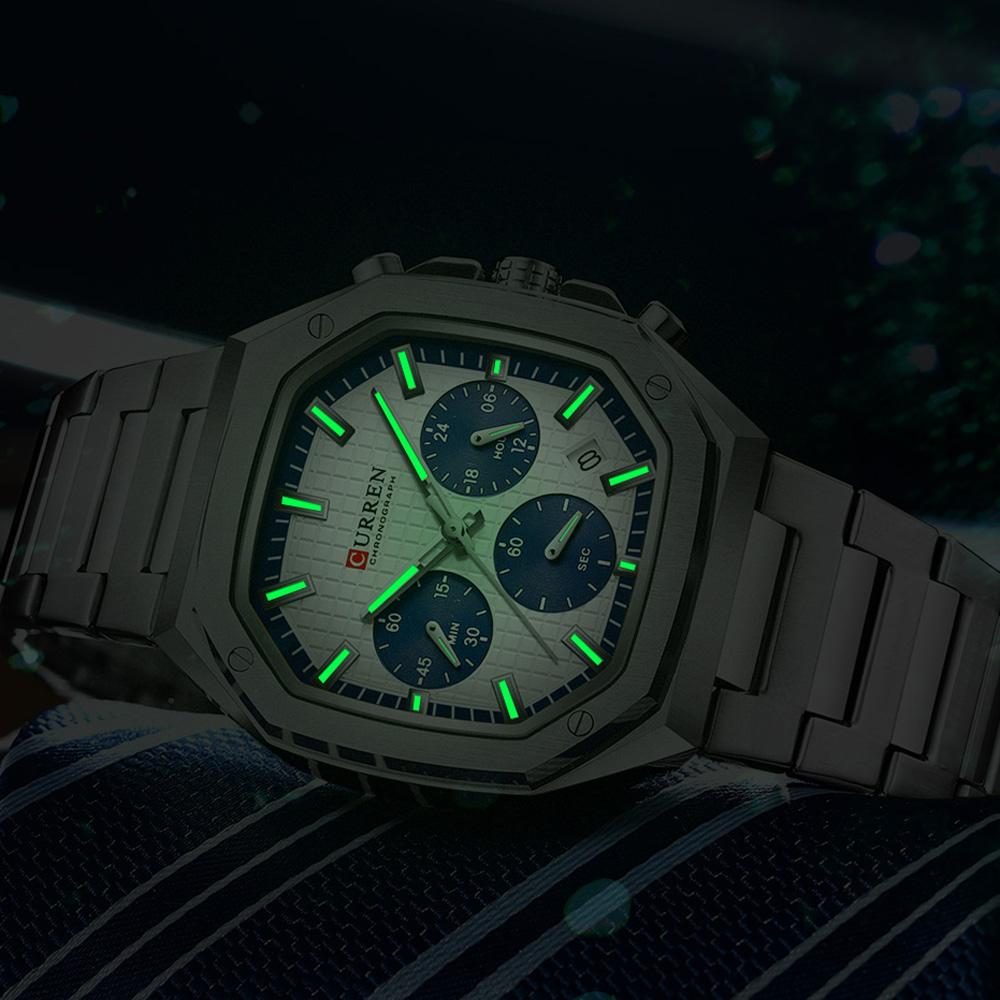 CURREN Luxury Square Sport Man наручные часы водонепроницаемые светящиеся кварцевые мужские часы из нержавеющей стали мужские часы