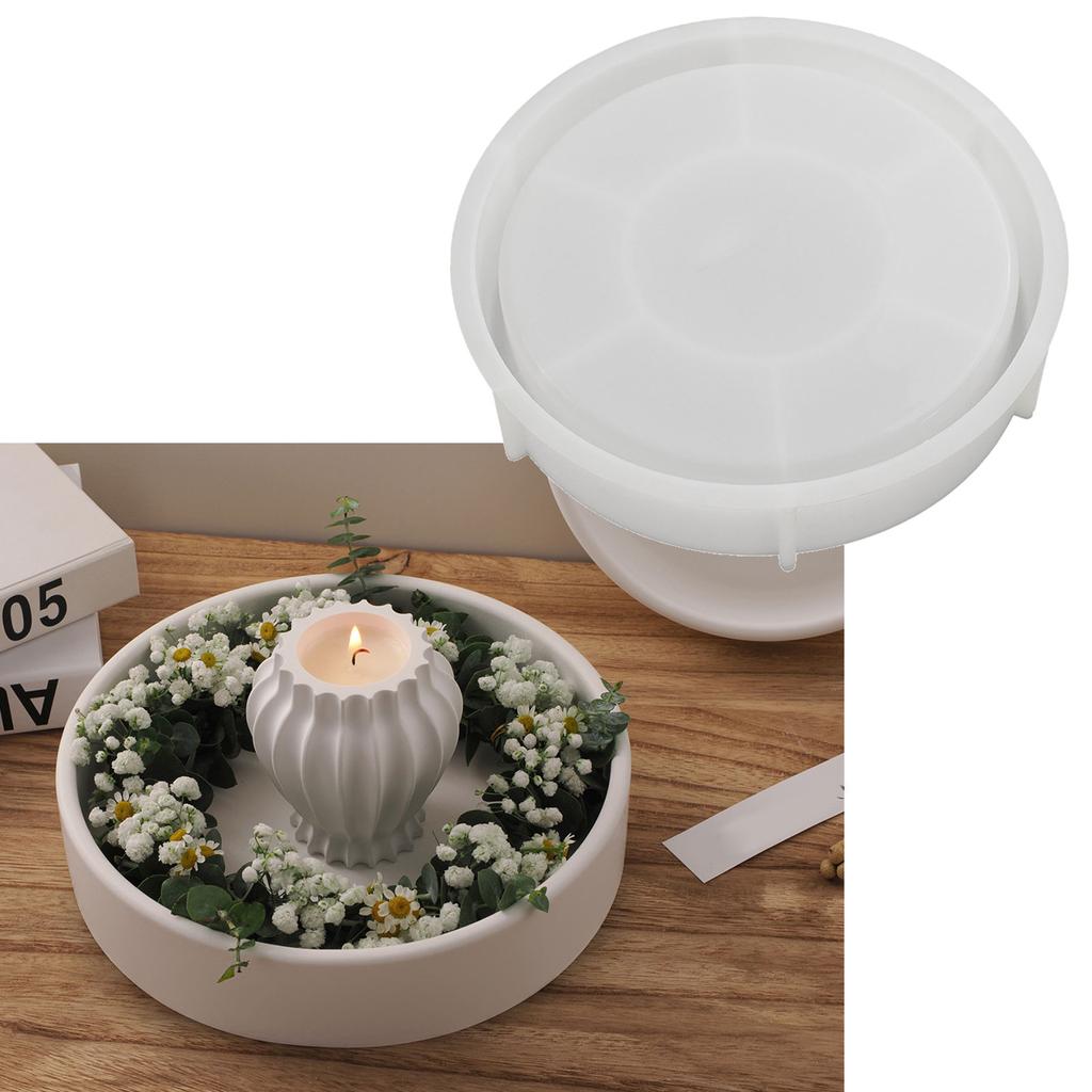 Round Storage Bowl Silicone Molds Candle Tray Molds Plaster Molds Epoxy Resin Molds Castings Molds Flower Pots Molds