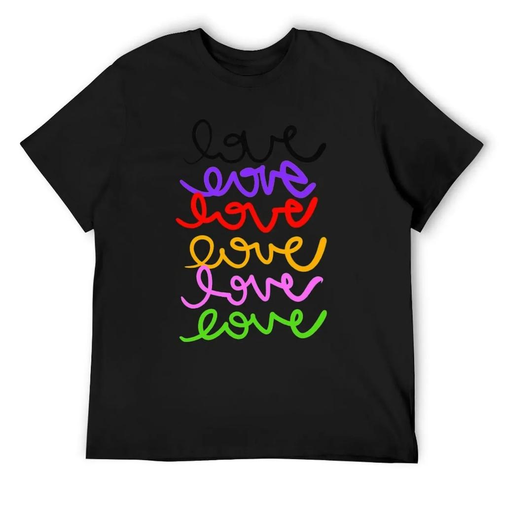 Colorful Loves T-Shirt shirts graphic summer 2025 Aesthetic clothing quick-drying fitted t shirts for men