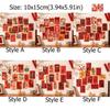 15pcs/set DIY Blessing Words Wall Stickers Cartoon Blessing Greeting Cards  Photo Props