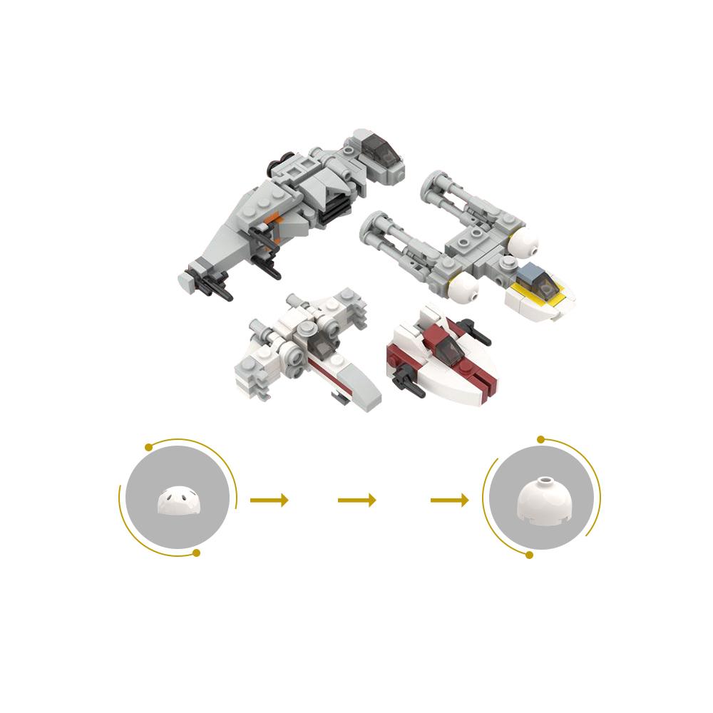 Gobricks Moc Космос Микро Истребители Повстанцев Строительные Блоки Кирпичики Креативные Военные Истребитель Y-Wing Детские Игрушки Подарок