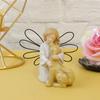 Angel And Dog Figurine Resin Hand-Painted Home Office Tabletop Ornament Mini