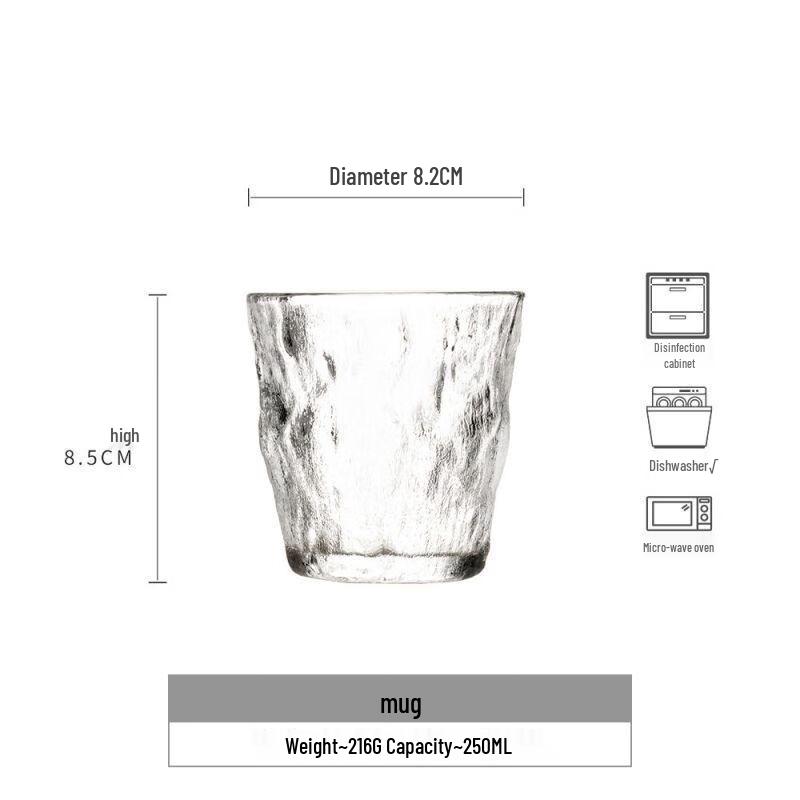 Transparent Glass Drinking Cups Set