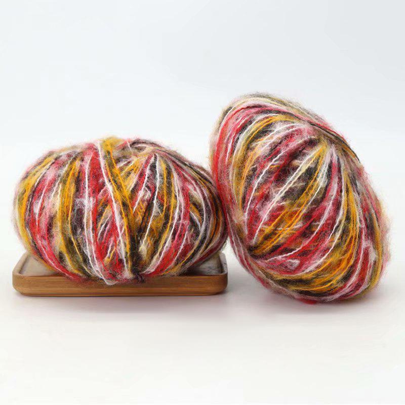 25g/ball Multi Colored Mahe Yarn Knitted Sweater Scarf Hat Doll Gradient Hand Dyed Mohar Yarn Handmade DIY Knitted Scarf and Hat