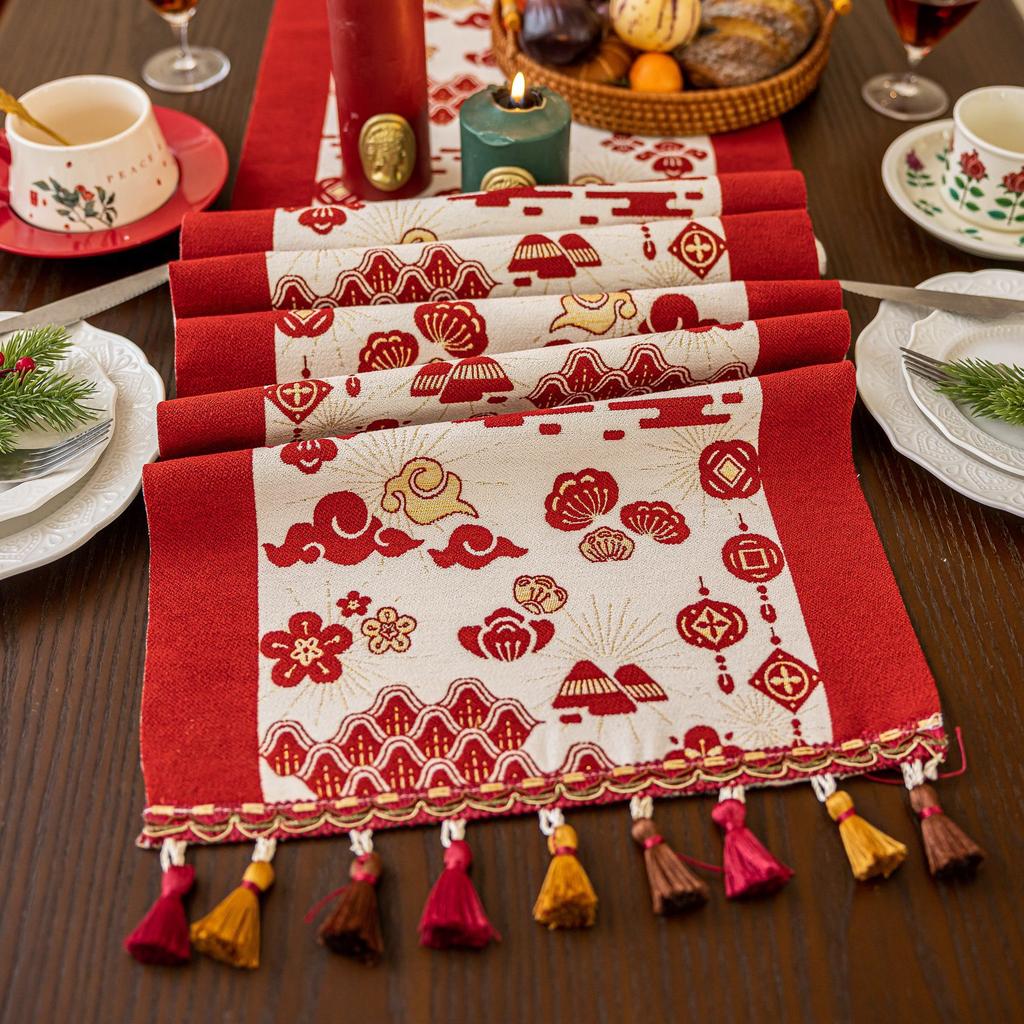 Cotton And Linen Tablecloth Rectangular Round Table Small Fresh Foreign Trade Coffee Table Cover Symmetrical Striped Tablecloth