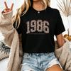 Графичная футболка с леопардовым принтом 1986 Limited Edition, унисекс, винтажная, для 40-го дня рождения, повседневная, с коротким рукавом, уличная