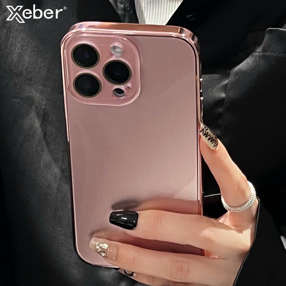 Роскошный блестящий стеклянный чехол с покрытием для iPhone 17 15 16 Pro Max 14 13 12 11 Pro Защита камеры Ударопрочный бампер Жесткий чехол