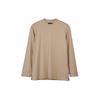 Y-3 Loose Fit Drop Shoulder Letter Print Long Sleeve T-Shirt Unisex Tops Light-Brown IV8233