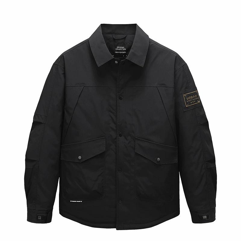 Куртка из хлопка большого размера для мужчин, легкая, деловая, повседневная, свободная, ветрозащитная, водонепроницаемая, свободный воротник