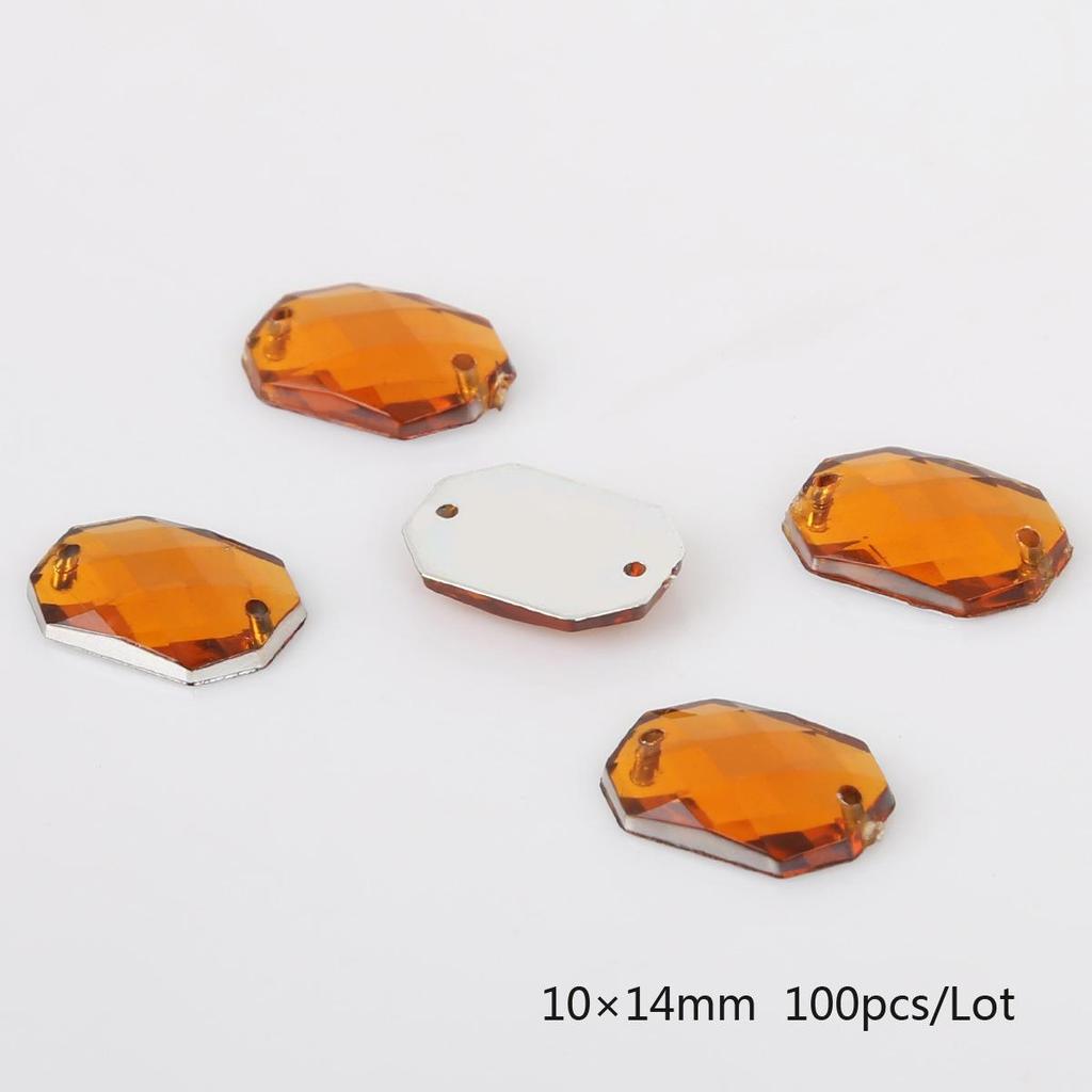 Круглые многогранные акриловые стразы с плоской задней стороной и двумя отверстиями для DIY ювелирных аксессуаров