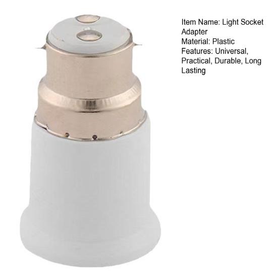 Yousheng B22 To E27 Light Socket Adapter 100-250V AC Voltage Easy Installation Universal Light Bulb Holder Converter Adapter