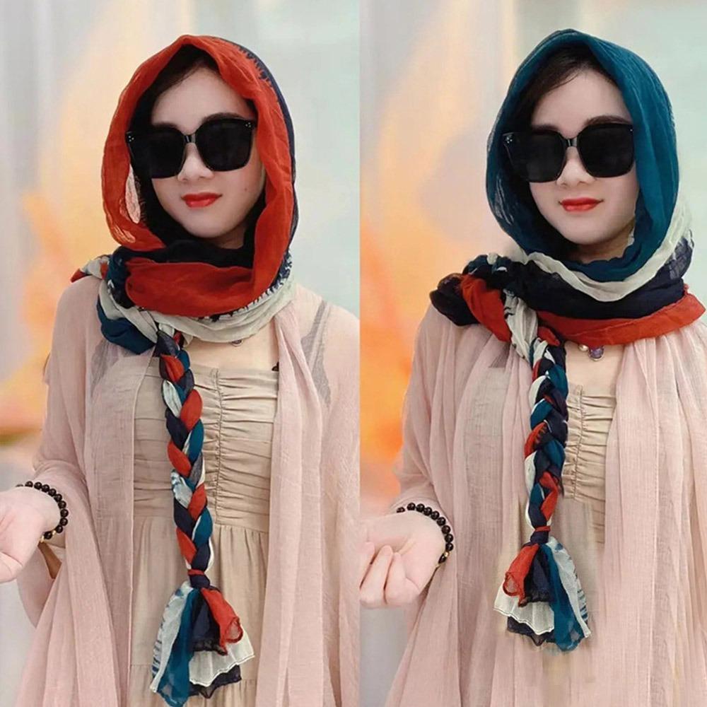 Handwoven Sunscreen Scarf Long Headscarf Shawl Fashion Accessory Beach Shawl Spring Summer