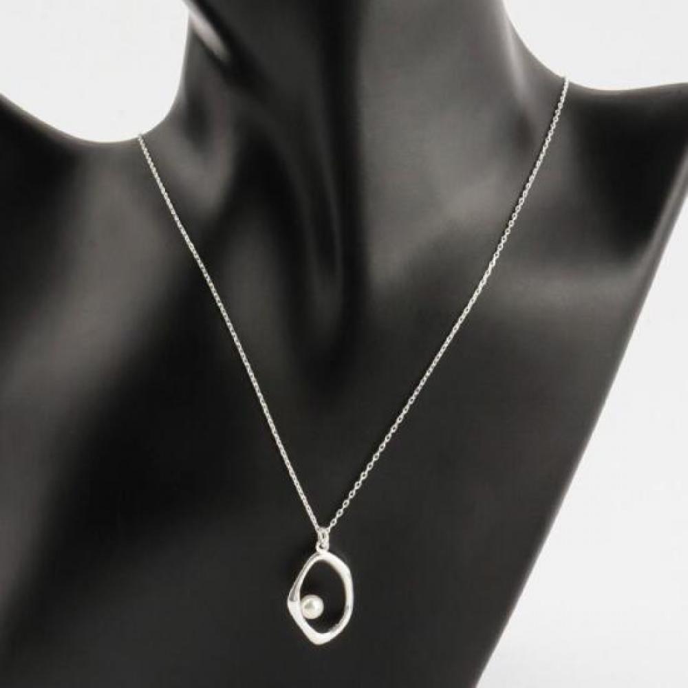 New Arrivals Open Run Oval Pendant Long Chain Summer Southeast Asia Sterling Slv