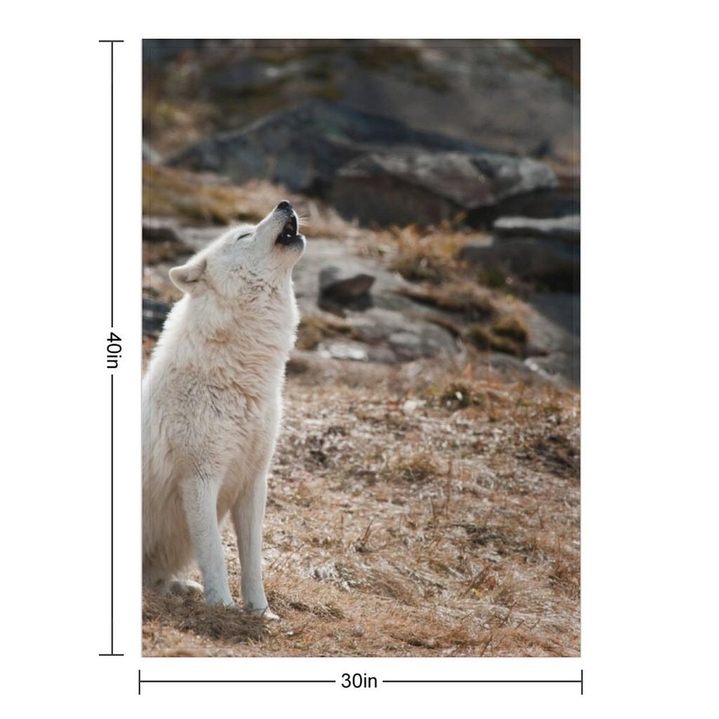 Воющий арктический волк Плед Гигантский диванный плед из фланелевой ткани Милые клетчатые пледы