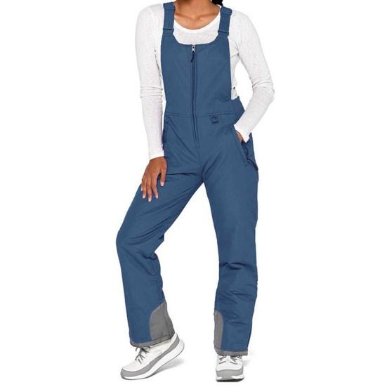 Waterproof Ski Pants Women Ski Bib Insulated Overalls Thickened Adjustable Shoulder Strap