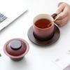 Coffee Cup TeaCup Gradient Glazed Ceramic Exquisite Small Cup Tea Coffee Integrated Tea Separation Tea Cup Porcelain Mug
