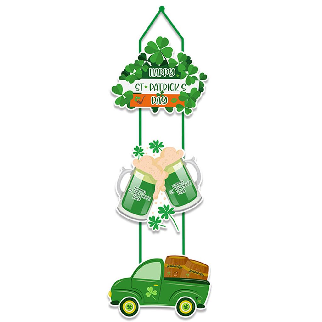 St Patrick Shamrock 3Pcs Paper Door Hanging Decoration for Party Home Decor