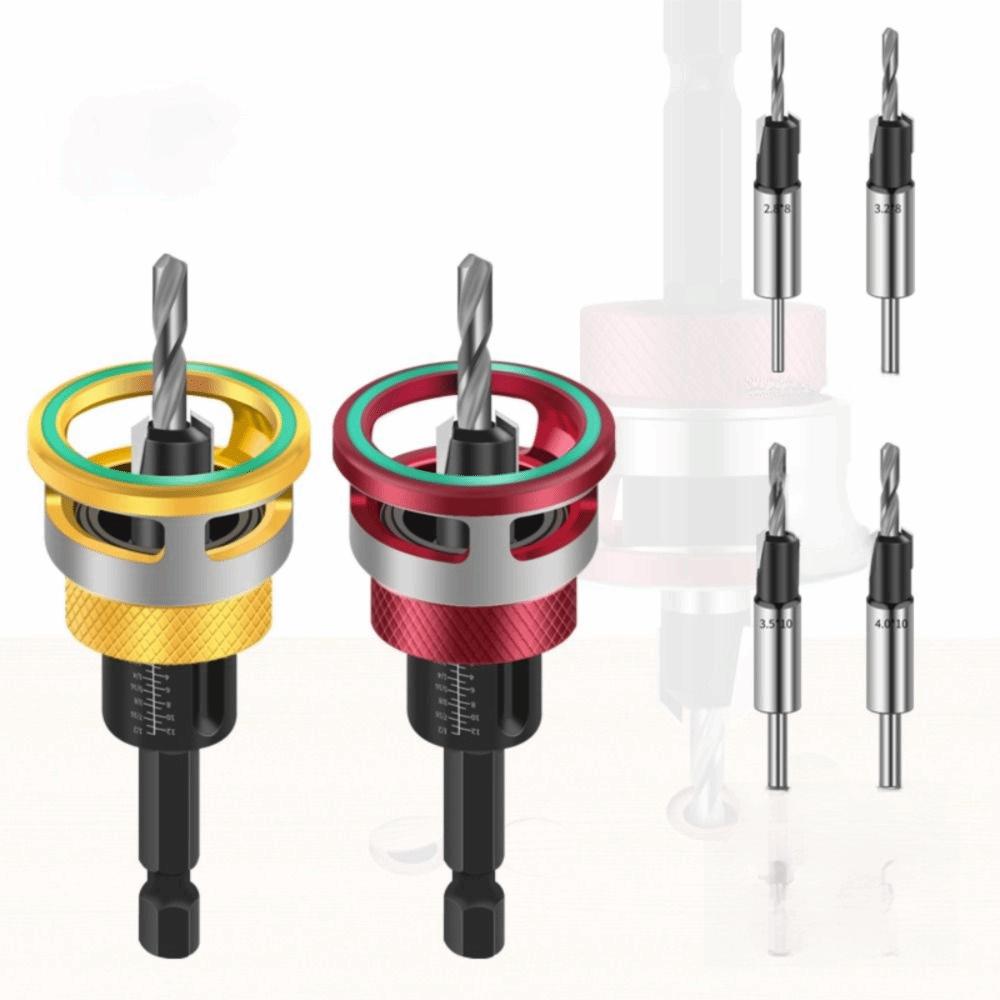 5pcs/box Adjustable Depth Countersink Drill Bit Zinc Zinc Alloy Drill Bit Concealed Screw Installation