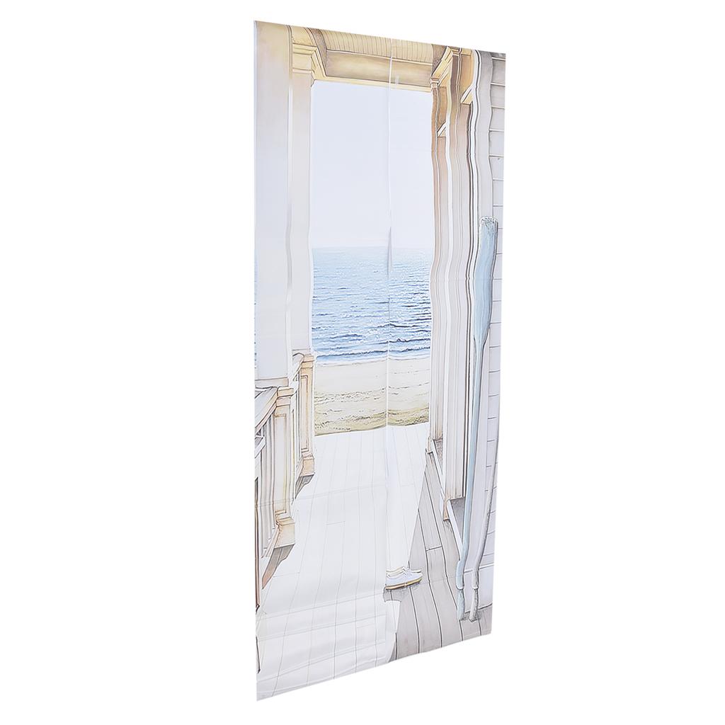 2 шт. Наклейка на дверь Материал ПВХ 3D визуальные эффекты Легко моющаяся Съемная Водонепроницаемая Маслостойкая