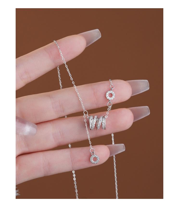 Серебряное ожерелье с кисточкой для женщин, Элегантный кулон полностью усыпанный бриллиантами, Идеальный подарок на День святого Валентина.