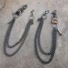 Double Gun Bullet Pendant Leather and Metal Hip-Hop Punk Men's Waist Chain
