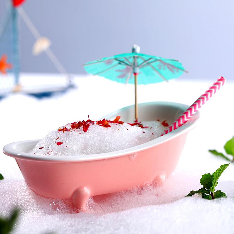Bathtub Shape Cocktail Glass Ceramic Unique Barware Tableware Glassware Porcelain Molecular Gastronomy Container Juice Cup