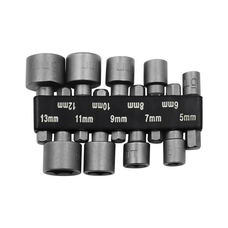 9pcs/set 5mm-13mm Hex SocketS Sleeve Nozzles Nut Driver Set Power Nuts Driver Socket Screwdriver Set Bits Sets Tools