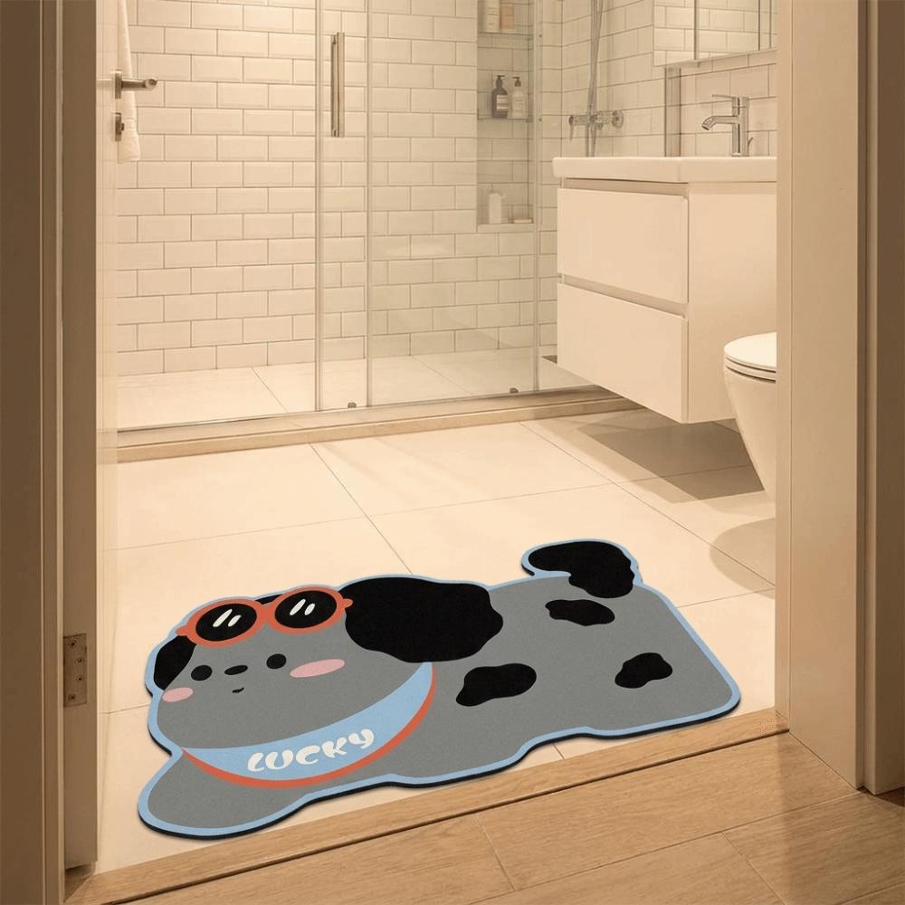 Non-Slip Bathroom Floor Mat Cartoon Decorative Door Mat Creative Diatom Mud Mat Bathroom Area