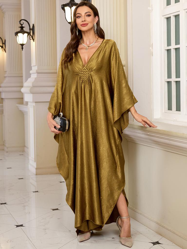 Luxuary Beach Cover Ups Golden Kaftans for Women Bust Hand Woven Maxi Dresses Summer Holiday Bathing Suits