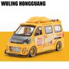 1/24 модель автомобиля из сплава, игрушка Wuling Hongguang, модифицированный фургон, имитация литого металла, звуковая и световая модель автомобиля, игрушка для мальчика, подарочная коллекция украшений