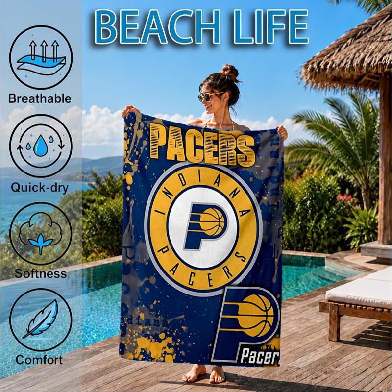 Pacers Basketball Team Beach Towel, Microfiber Beach Towel, Perfect For Pool, Beach, Travel, Home Decor Beach Party Fan gifts