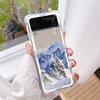 Ретро Лунная Эстетика Снежная Гора Роскошный Чехол Для Samsung Galaxy Z Flip 3 4 5G Funda Z Flip3 Прозрачная ПК Жесткая Задняя Крышка Чехол для Телефона
