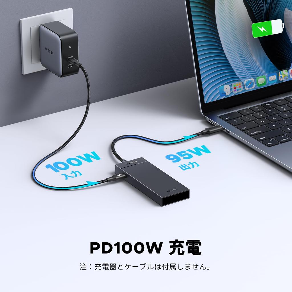 Ugreen USB-C хаб с 100 Вт PD, 10 Гбит/с, 5 портов USB-C, передача данных 10 Гбит/с, совместим с MacBook, iPad, iPhone Pro и другими устройствами USB-C