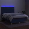 Maison Exclusive - Sommier à lattes de lit et matelas et LED Bleu 140x190 cm Tissu