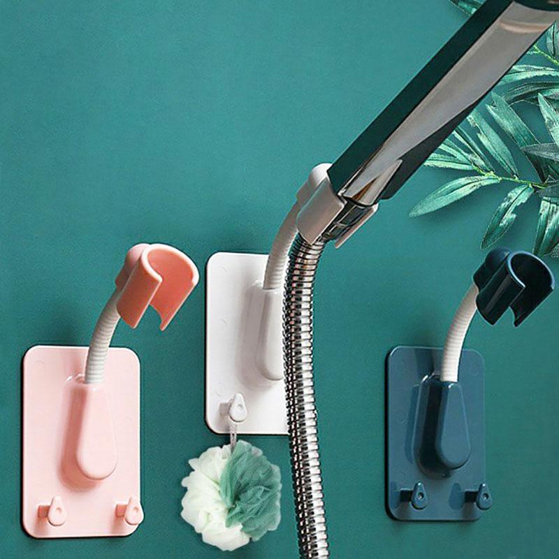 Universal Shower Head Holder Adjustable Self-Adhesive Showerhead Bracket With 2 Hooks ADM