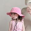 Bow Embroidery Summer Kid Sunhat Quick-dry Children's Fisherman Hat Candy Color Bucket Hat  Baby