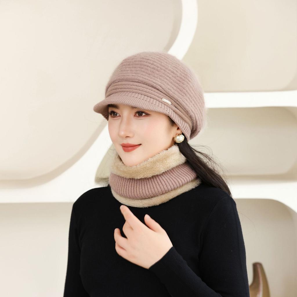 Новая осенне-зимняя шляпа для пожилых мужчин и женщин, вязаная, универсальная, теплая и повседневная, из кроличьего меха, утолщенная, модная шерстяная шляпа-котелок, бабушкин стиль